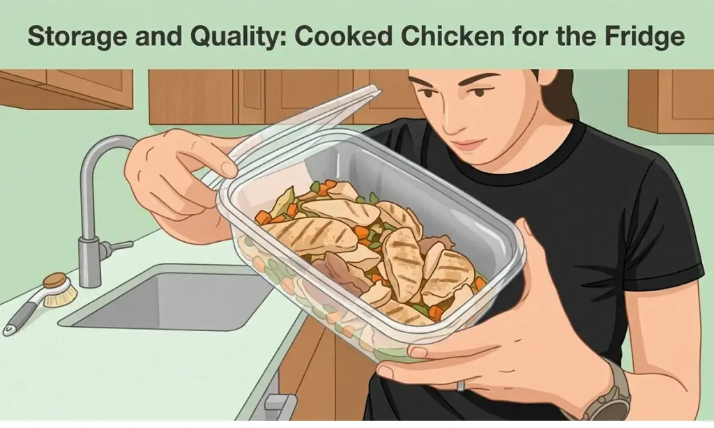 Checking if cooked chicken leftovers have gone bad or spoiled