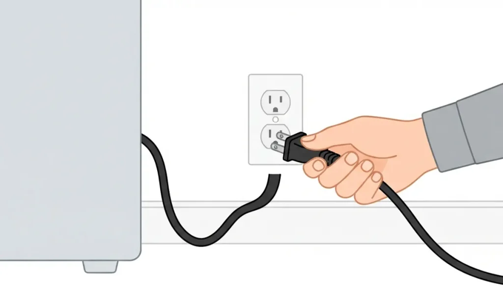 Unplugging Hisense fridge for hard reset troubleshooting